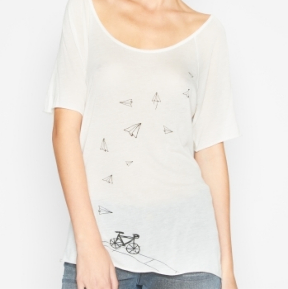 Bcbgmaxarzia paper airplane shirt xs pll Spencer